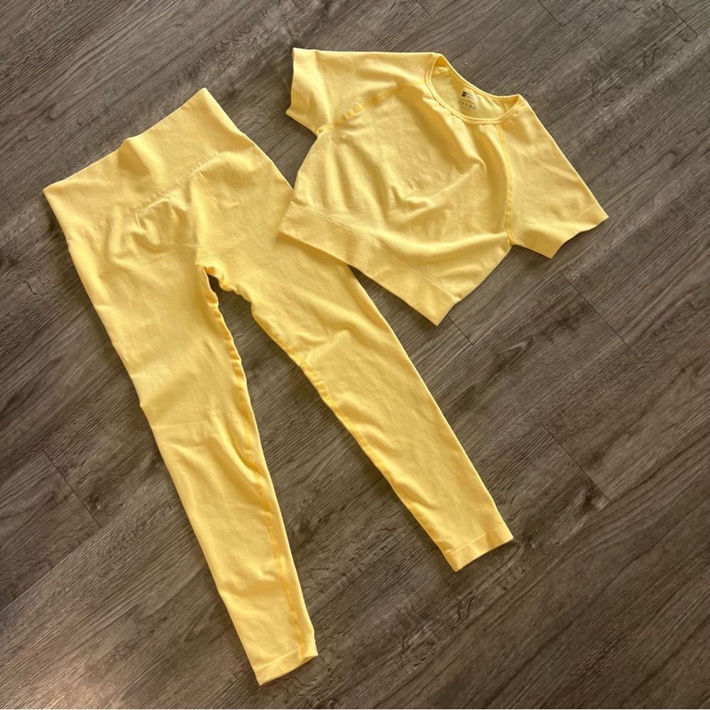Butter Yellow Two-Piece Activewear Set